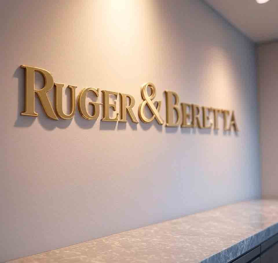 Conceptual Ruger & Beretta combined logo symbolizing potential firearms partnership after Beretta's 7.7% stake in Ruger