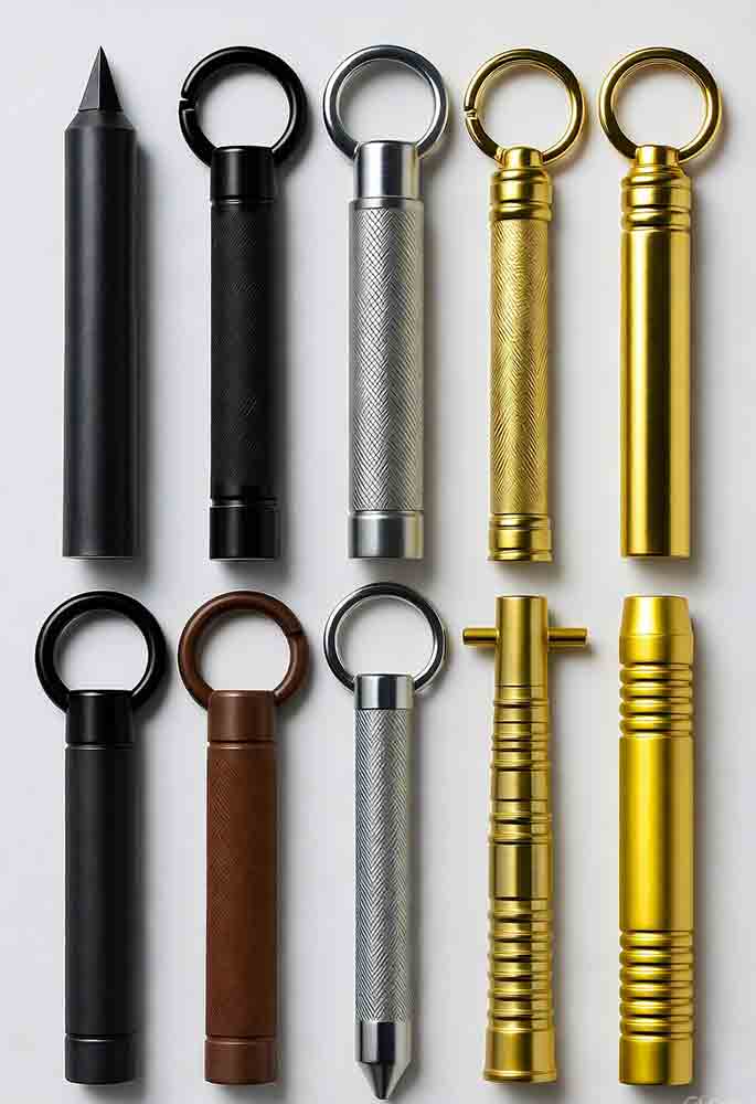 Kubotan keychain for self-defense techniques